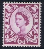 GB SG S3 MNH MINT STAMP Scotland 6d Deep Claret 2B Regional Wilding Definitive