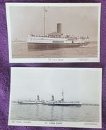 2 Red Funnel Steamers, S.S. Lorna Doone & P.S. Lorna Doone RP Vintage Postcards