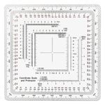 Square  Coordinate Scale Protractor for Land Navigation,  2460
