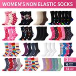 Womens Diabetic Socks Ladies Non Elastic Loose Top Soft Grip Cotton Rich UK 4-7