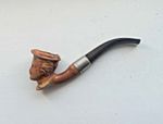 Vintage 1920s Pottery Smoking Pipe with Lady's Head