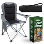 DELUXE FOLDING PADDED CAMPING CHAIR WITH CUP HOLDER & SIDE POCKETS HOLDS 120KG