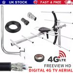 4G DIGITAL TV AERIAL KIT FREEVIEW AND HD FOR INDOOR OUTDOOR OR LOFT INSTALLATION