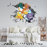 Pokemon 3D WALL EXPLOSION Decal Sticker Decor Art 120x80 cm Kids Bedroom