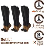 3 Pairs Compression Socks Men & Women Varicose Veins Anti-Fatigue Flight Running