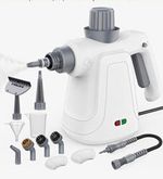 Handheld Steam Cleaner with Nozzle & Brush Set White/Grey
