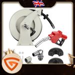 Fuel Hose Reel 1x50ft Extra Long Retractable Diesel Hose Reel Auto Nozzle 300PSI