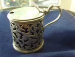 Antique Sterling Silver Mustard Pot Pierced Stokes Ireland Chester 1909 Garrard