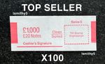 100 x £20 NEW POLYMER note money bands UK currency straps - FIT FOR PURPOSE.