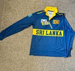Sri Lanka Cricket Long Sleeve Blue/Yellow 1/4 Zip Collared Shirt XL