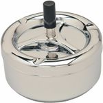 Large Stainless Steel Cigarette Lidded Ashtray Windproof Smoking Holder 11cm BOX