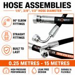 Hydraulic Hose Assemblies, EN853 2SN, 2-Wire Braid Hose, 1/4", 3/8", 1/2" BSP