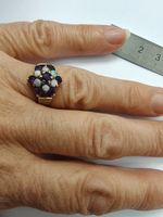 Vintage 9ct Gold Amethyst & Diamond Ring UK Size L 1/2 H/Mkd London 1977