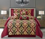 7 Piece Quilted Bedspread super king Jacquard Comforter Extra Soft Bed Throw Bed