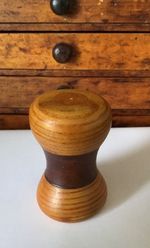 Wooden Hand Gavel, marked 2000 , hand turned treen.Two toned contrast timber mix