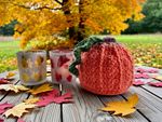 Handcrafted Crochet Halloween Pumpkin Newborn hat/beanie,Orange with green leaf