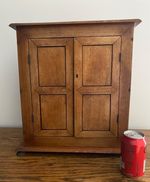 UNUSUAL ANTIQUE 19TH C APPRENTICE PIECE MINIATURE WARDROBE LINEN PRESS CUPBOARD
