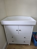 Baby Changing Table Dresser with Wardrobe White Nursery Furniture With Drawers