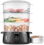 Emperial 3-Tier Food Steamer 9L Electric Vegetable Cooker with Rice Bowl Timer
