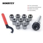 1Set ER25 ER32 Spring Collets 9Pcs with MTB2/MTB3 MT2/3 Morse Taper Holder Cone 
