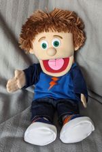 Silly Puppets - Boy - Blue Clothes - Brown Hair - Soft Toy - Tommy