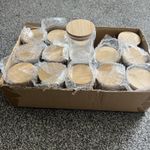 Connoo 15 Pack 7oz Clear Empty Candle Jars with Bamboo Lids