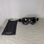 Nannini Rider Motorcycle Goggles Hand-Sewn Black Leather Chrome Clear AntiFog