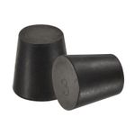 5 Pieces Rubber Tapered Plug Bottle Stopper Bung 18mm to 24mm Solid Black