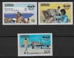 ANTIGUA /BARBUDA 1979 SG 461-63, 30 ANNIVERSARY CIVIL AVIATION, PERFECT MINT.
