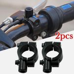 2PCS 10mm Motorcycle Handlebar Mirror Mount Adaptor Clamps 7/8" 22mm Black