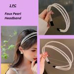 Women Faux Pearl Headband Luxury Vintage Elegant Hair Hoop Party Accessory