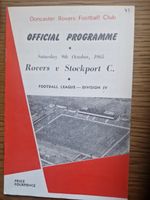 Football Programme DONCASTER ROVERS v STOCKPORT COUNTY Oct 1965