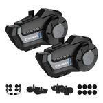 MOMAN H2 Motorcycle Helmet Headset Wireless Intercom Communicate System 2 Riders