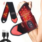 660nm 850nm Red Light Therapy Wrist Massager Brace Heating Vibration Pain Relief