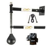 Boxing Punch Bag Speedball Wall Mounted Bracket Sparring Reflex Bar Gloves