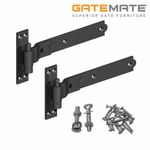Gatemate Cranked Hook and Band Hinges Galvanised Epoxy Black Gate Hinges 10-36"