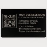 Custom Laser Engraved Aluminium Metal Business Card with Personalised QR Code