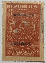 1928 PANAMA STAMP #256 VISIT OF CHARLES LINDBERGH
