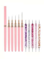 10 Pcs Nail Art Brushes Nail Dotting Tool Nail Art Tools 2 in1 Nail Art Tool Set