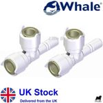 2 x Whale Push Speed Fit Water Pipe Fitting Connector 12mm Stem Tee Adaptor