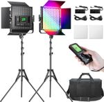 RGB Video Light 2-Pack LED Panel Light Full Color Photography Lightint 552pcs LE