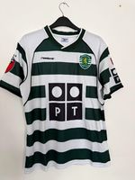 Reebok Sporting CP Home Shirt C. Ronaldo 28 Green/White Hoops M Short Sleeve