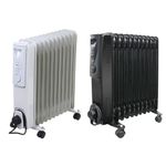 2500W 11 Fin Oil Filled Radiator Portable Electric Heater with Thermostat