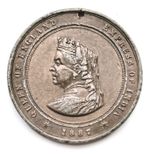1887 Queen Victoria Golden Jubilee Commemorative Medal Lincoln White Metal 38mm