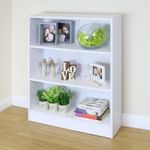 3 Tier Wooden White Home/Office Bookcase Storage Display Unit Shelving #727