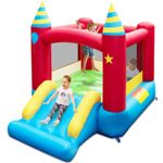 COSTWAY Inflatable Bounce Castle Kids Blowup Jumping House with Stakes
