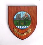 KERRIER DISTRICT COUNCIL COAT OF ARMS WALL PLAQUE.