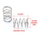 2.0mm Wire Diameter 304 Stainles Steel Compression Spring Pressure Small Spring