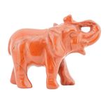 Chinese Red Jasper Carved Elephant Animal Miniature Figurine Late 20C