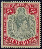 Bermuda GVI 5/- key plate, fine l/m/mint. Sg.118b. Cat. £300.